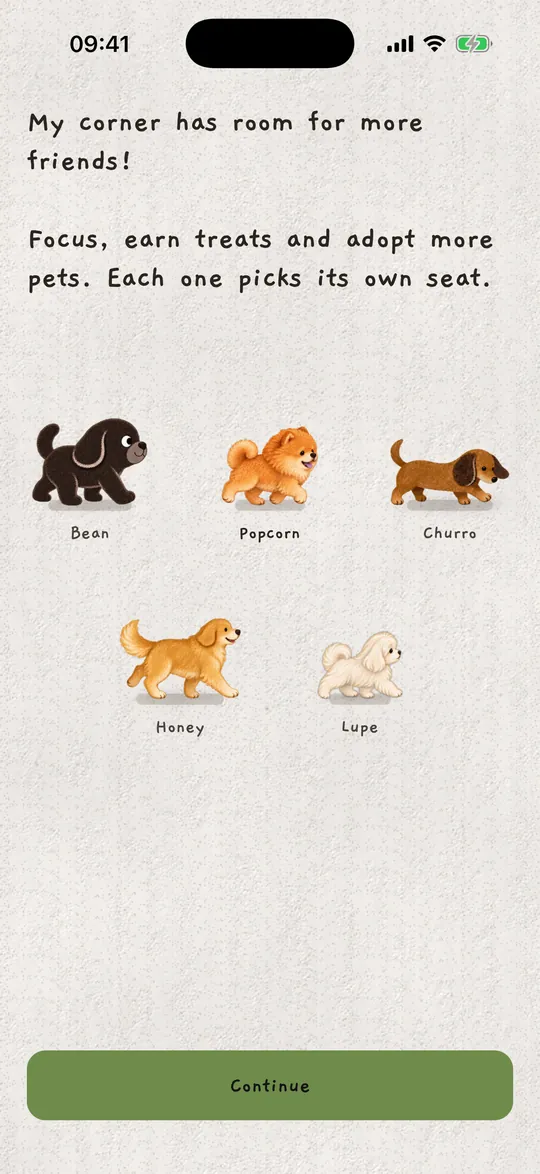 The puppy picker with Bean, Popcorn, Churro, Honey and Lupe.